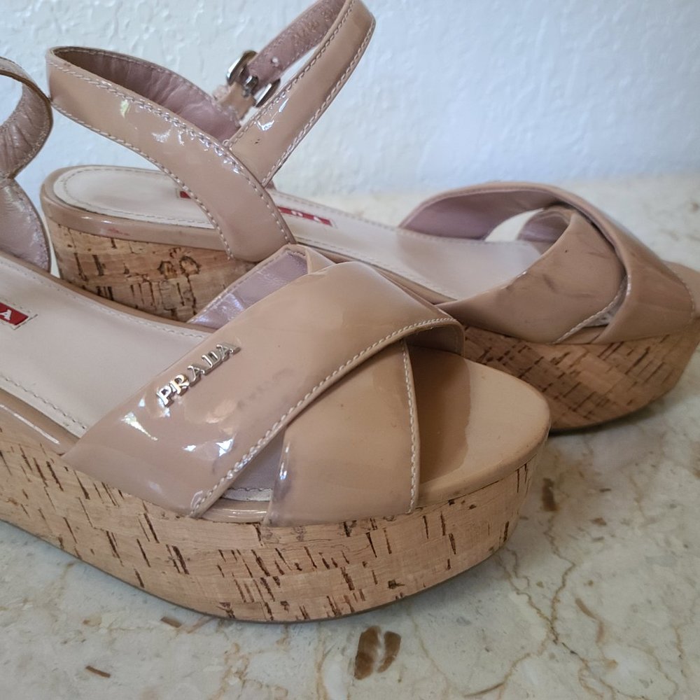 Prada Platform Cork Sandals - Picture 5 of 8